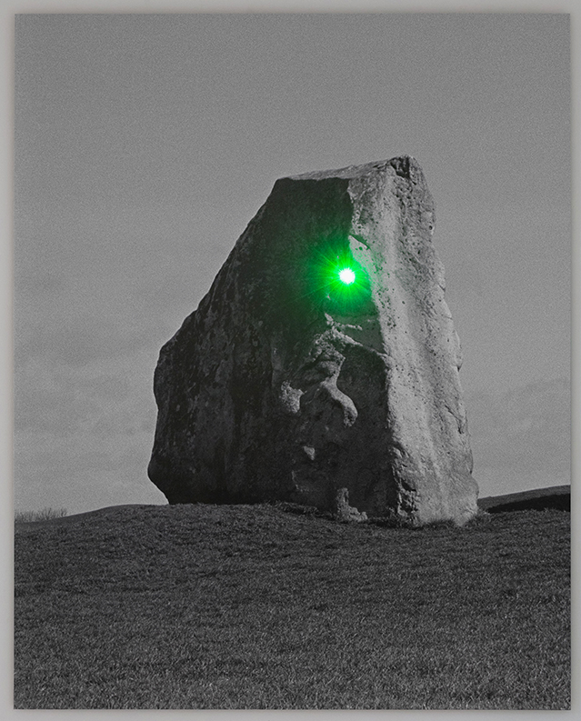 Laser hitting photograph